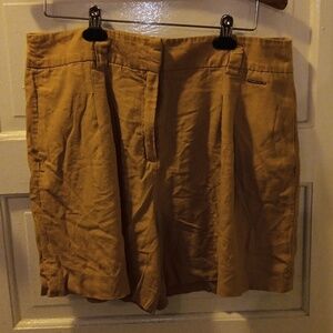 Andrew Marc Marc New York mustard color linen blend shorts large